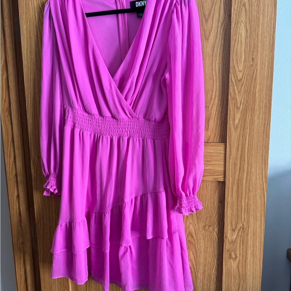 DKNY Pink Long Sleeve Dress